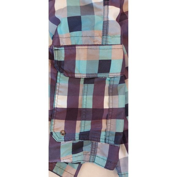 Polo Men's Swim Shorts Trunks Size‎ M Purple Blue Gray Beverly Hills Polo Club - Picture 4 of 9